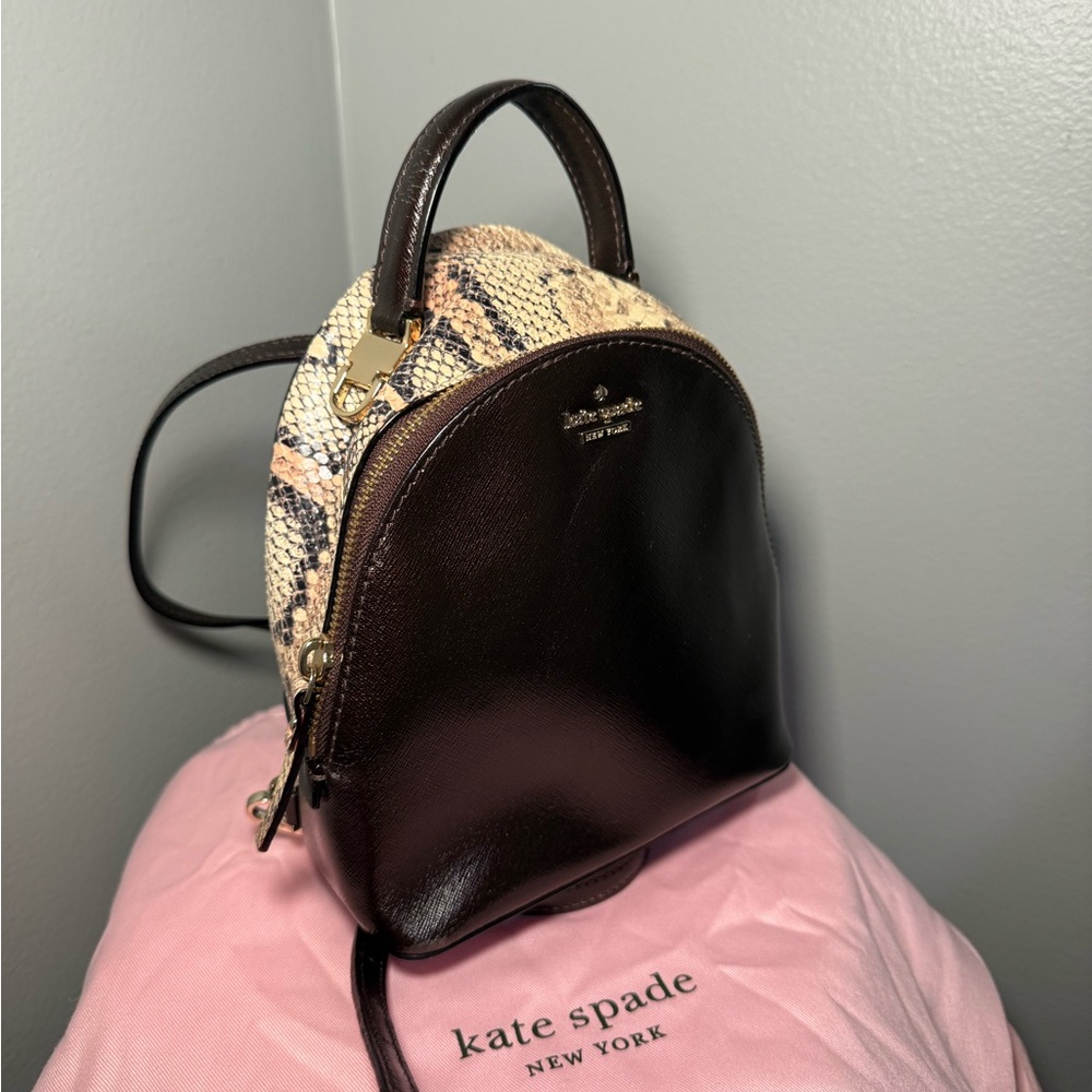 Kate Spade Black and Cream Mini Backpack